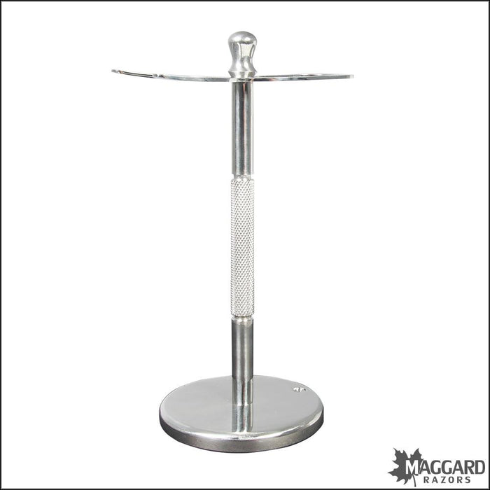 Razor On Razor Stand Parker Deluxe Stainless Steel Brush and Straight Razor Stand — Maggard ...
