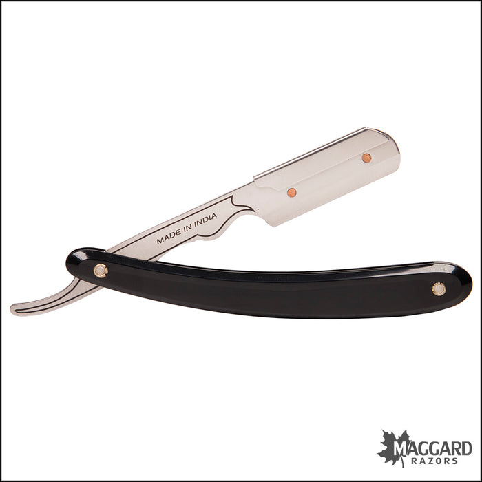 Straight Razor Blades Handle Parker SRB Black Handle Stainless-Steel Replaceable Blade Shavette Str ...