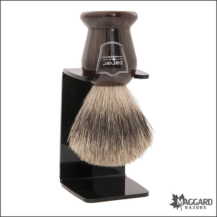 Parker-THPB-Tortoise-Handle-Pure-Badger-Shaving-Brush-with-Stand-22mm-1