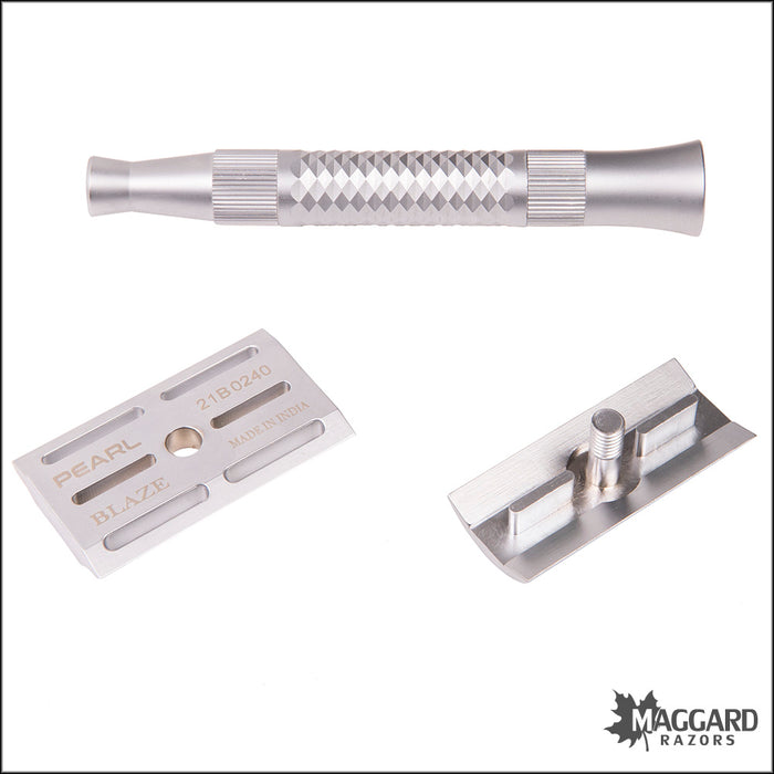 Pear Razor Pearl Shaving Blaze Machined DE Safety Razor with Blades and Washers ...