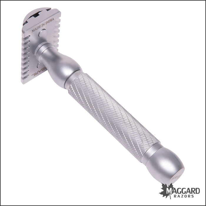 Pearl Shaving Hammer DE Safety Razor - Includes Closed and Open Comb Baseplates - Matte Finish