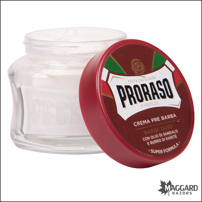 Proraso Sandalwood Pre and Post Cream Glass Jar, 100ml
