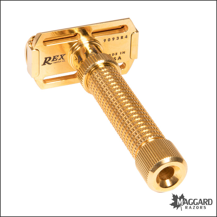 Rex Supply Co. Ambassador Adjustable Deluxe Gold DE Razor — Maggard Razors