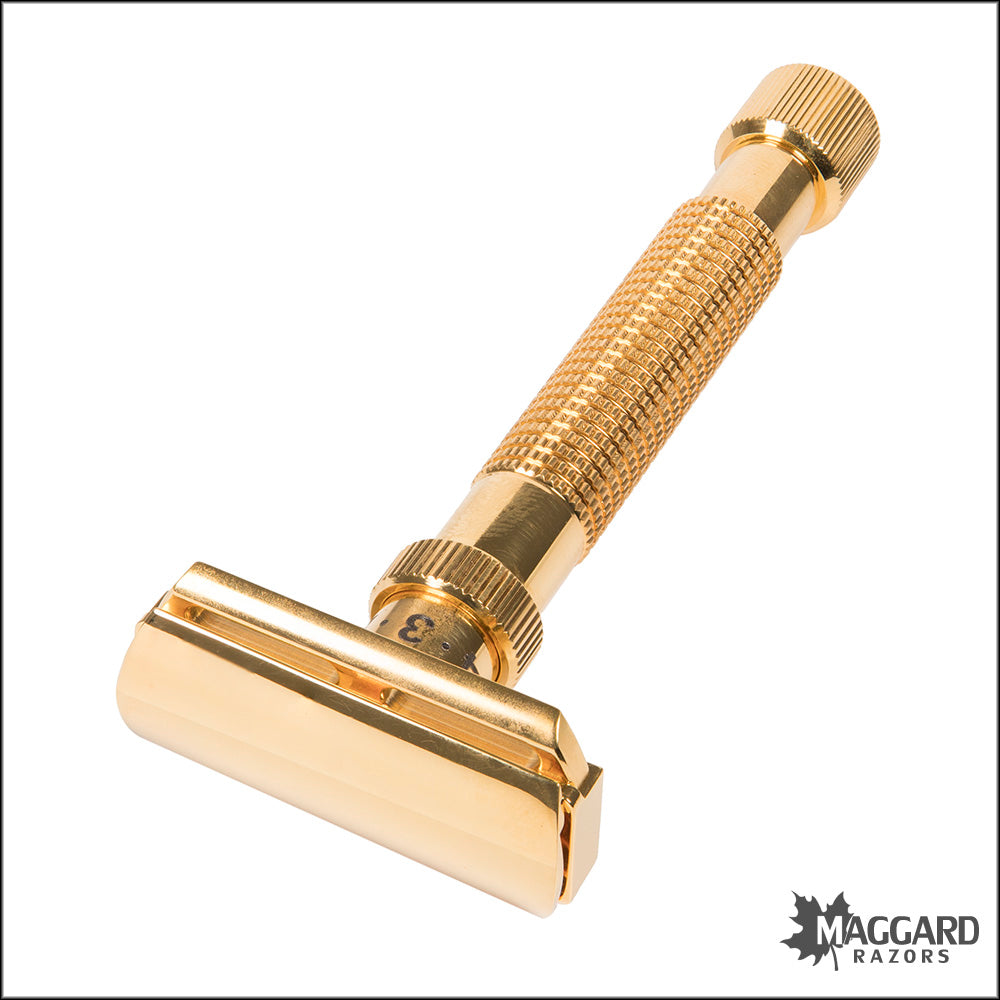 Rex Supply Co. Ambassador XL Adjustable Deluxe Gold DE Razor