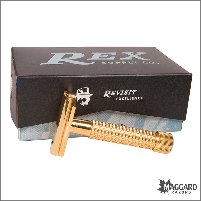Rex Supply Co. The Envoy Deluxe Gold Closed Comb DE Safety Razor
