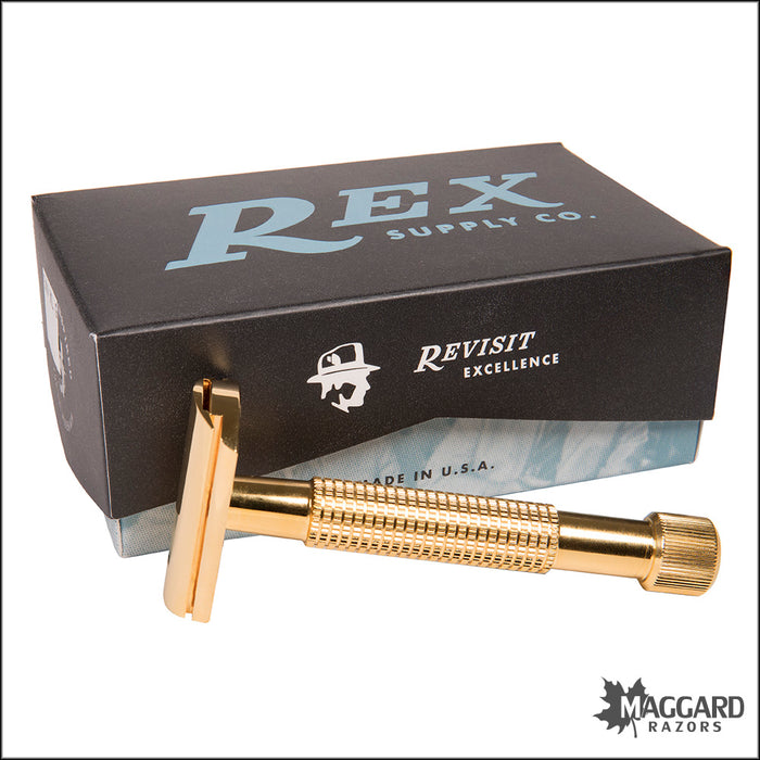Rex Supply Co. The Envoy XL Deluxe Gold Closed Comb DE Safety Razor