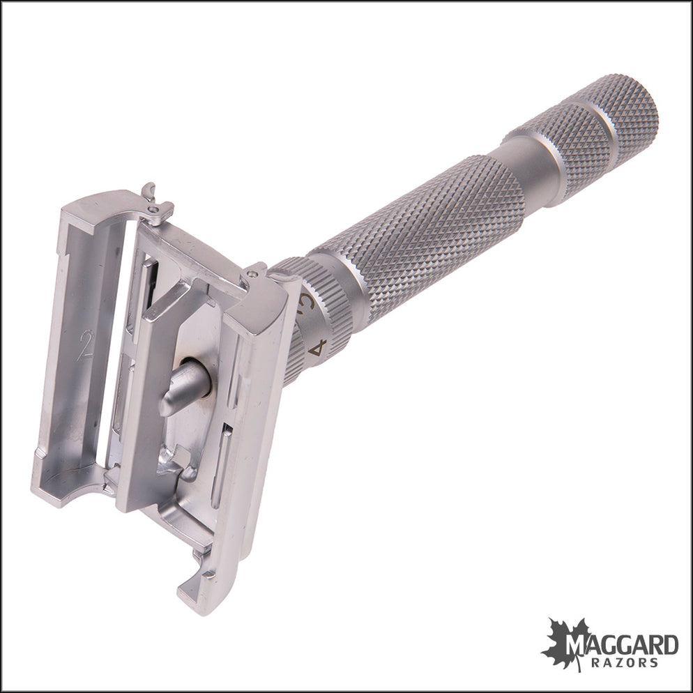 Rockwell Razors T2 Adjustable Twist to Open DE Safety Razor, Brushed C ...