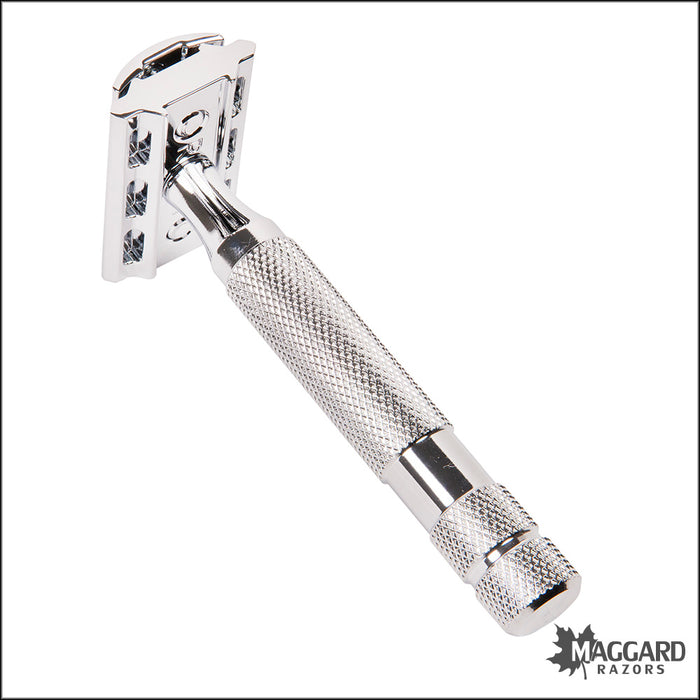 6 Guard Razor Rockwell Razors 6C White Chrome Adjustable DE Safety Razor — Maggard Razors