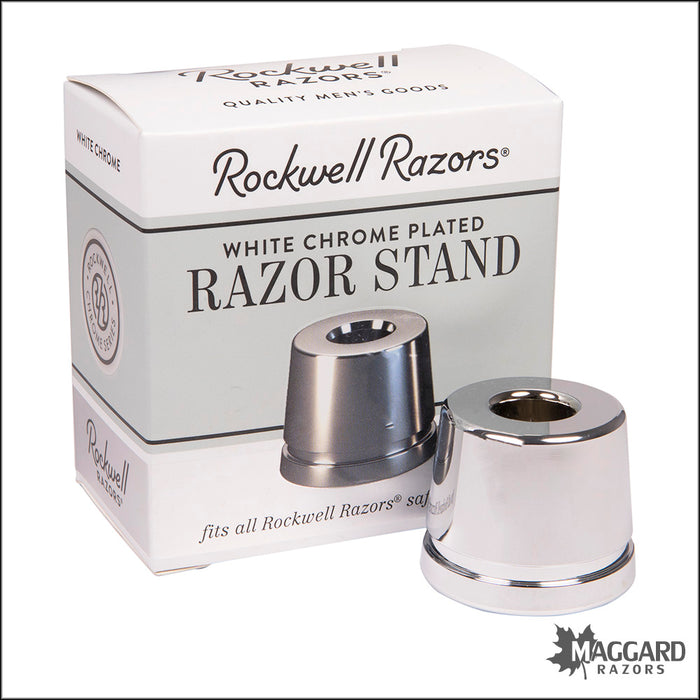 Rockwell Razors Inkwell DE Razor Stand, White Chrome Plated