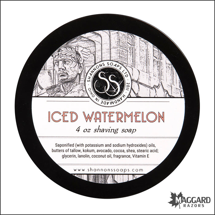 Shannon's Soaps Iced Watermelon Tallow Shaving Soap, 4oz