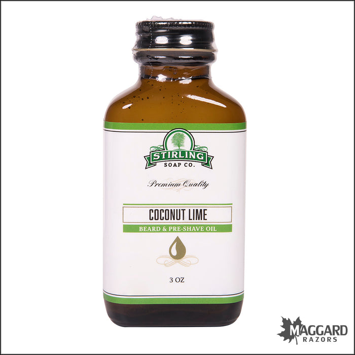 Stirling Soap Co. Coconut Lime Artisan Beard and Pre-Shave Oil, 3oz
