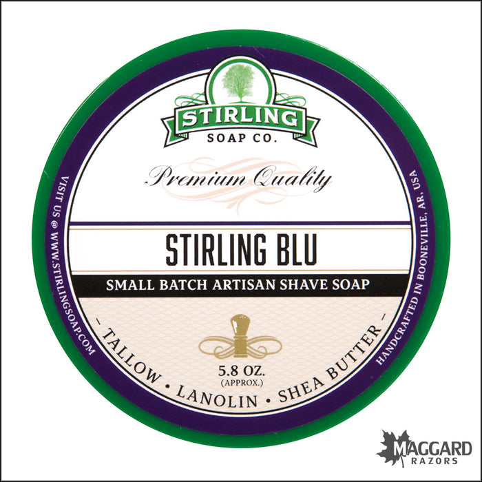 Stirling Soap Co. Stirling Blu Artisan Shaving Soap, 5.8oz