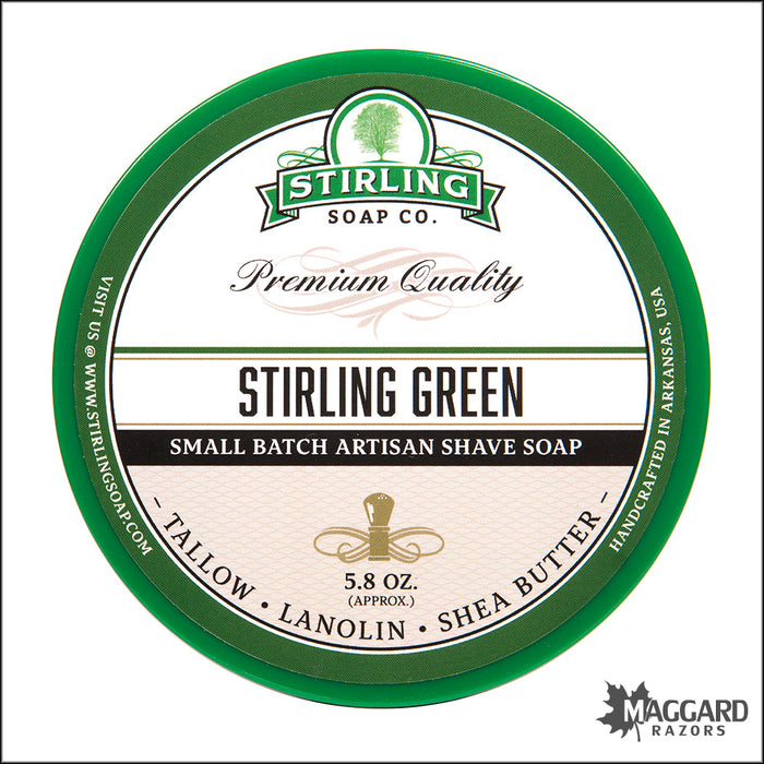 Stirling Soap Co. Stirling Green Artisan Shaving Soap, 5.8oz
