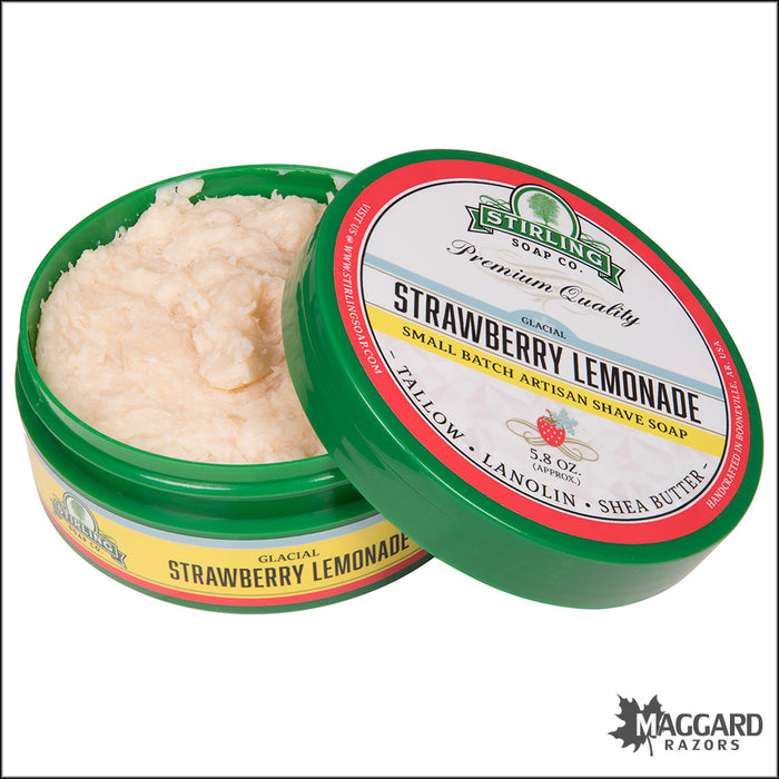 Stirling Soap Co. Glacial Strawberry Lemonade Artisan Shaving Soap, 5.8oz
