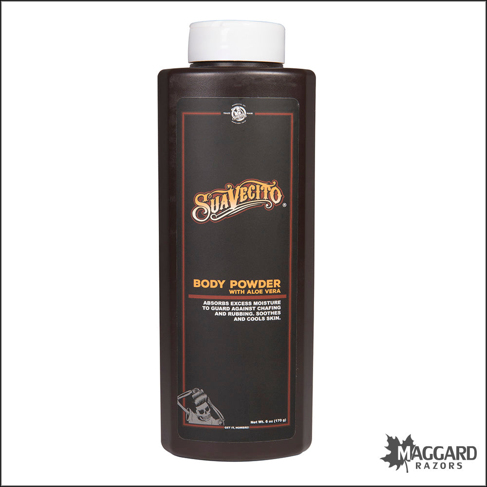 Suavecito Artisan Body Powder with Aloe Vera, 6oz – Talc Free — Maggard  Razors