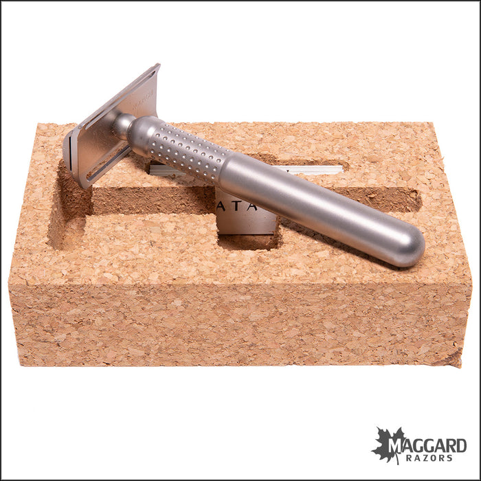 Solid Titanium Razor Tatara Razors Masamune Nodachi Titanium Closed Comb DE Safety Razor, M ...