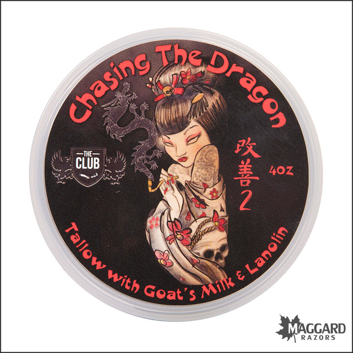 The Club Chasing the Dragon Artisan Shaving Soap, 4oz - Kaizen 2 Base