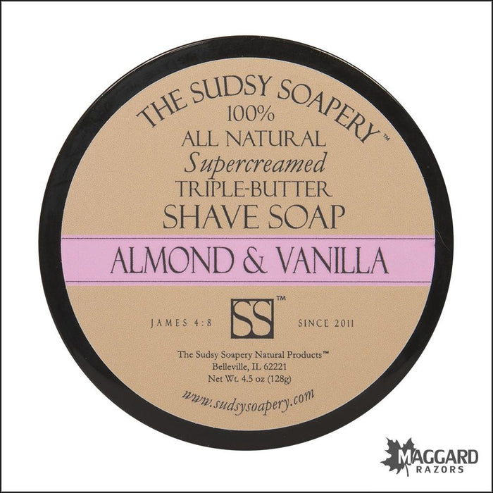 The-Sudsy-Soapery-Almond-Vanilla-Artisan-Shaving-Soap-4.5oz