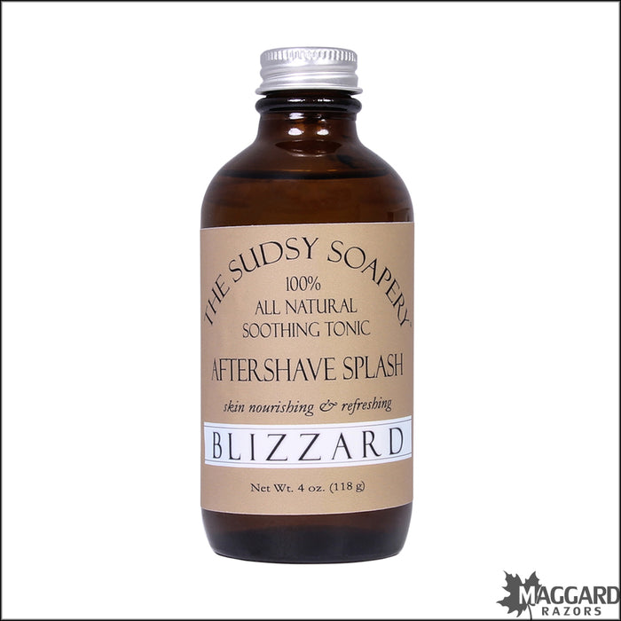 The Sudsy Soapery Blizzard Aftershave Splash, 4oz - Alcohol Free