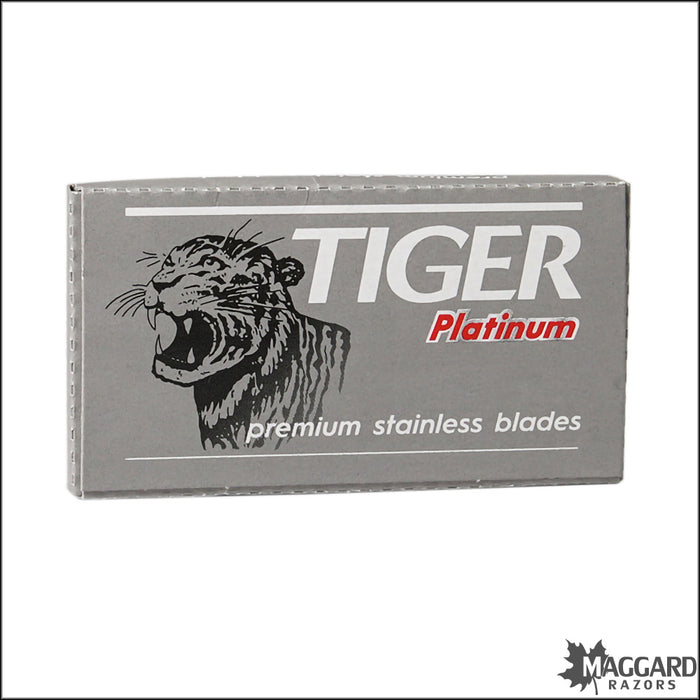 Tiger Platinum Premium Stainless DE Safety Razor Blades, 5 Blades