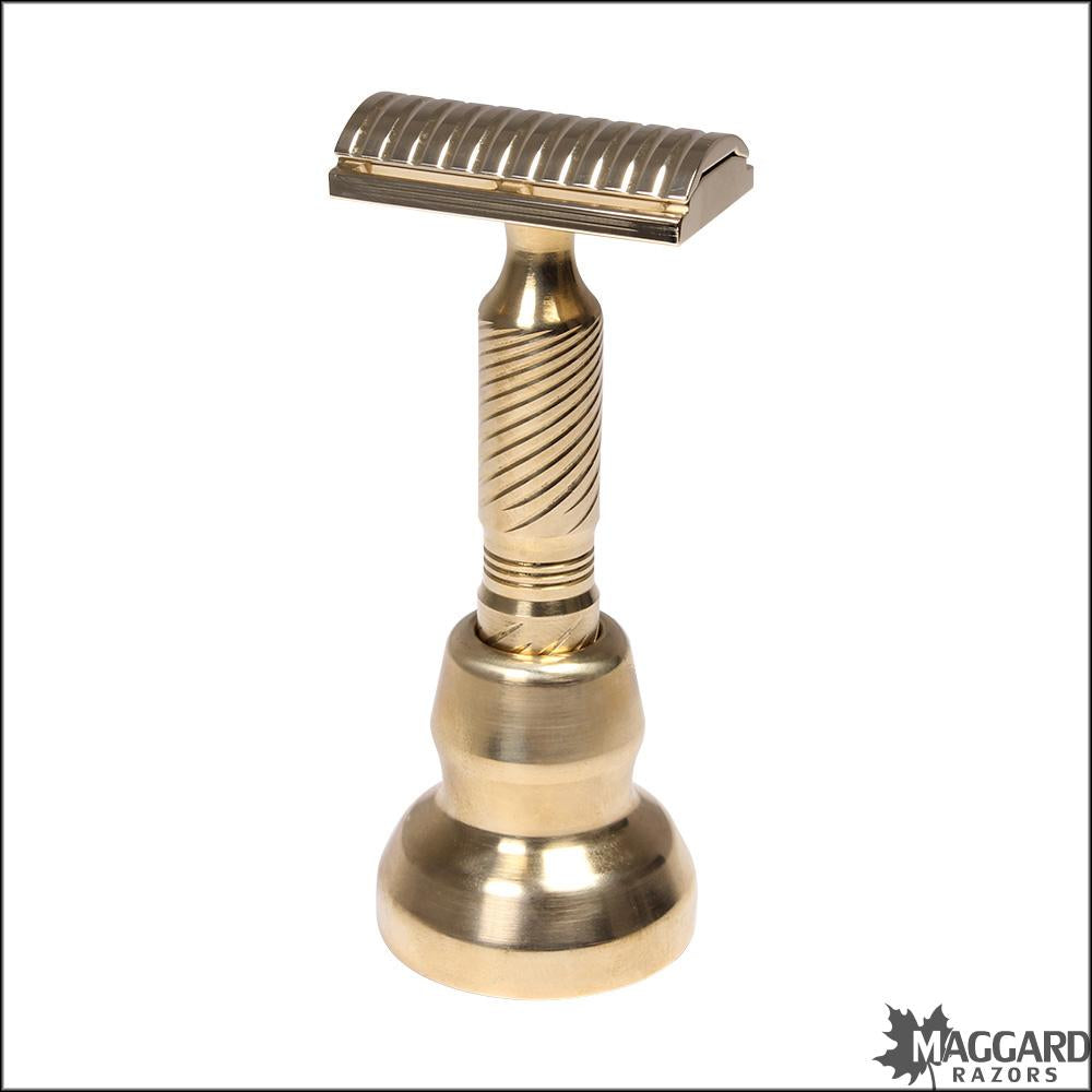 Timeless Razor Model TRBR38 Bronze Solid Bar Safety Razor, with Stand ...