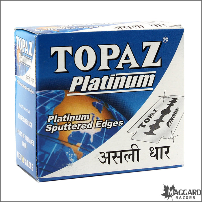 Topaz Platinum Double Edge Safety Razor Blades, 50 blades