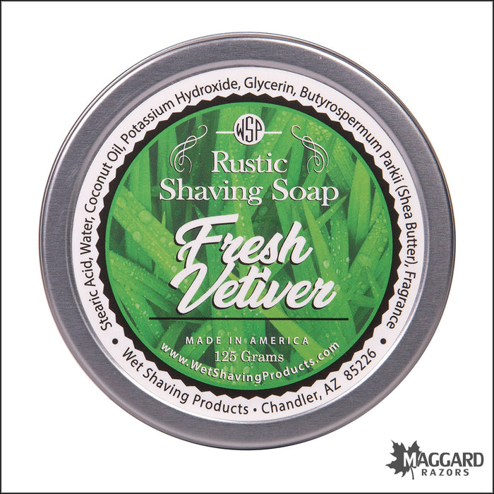 WSP Fresh Vetiver Rustic Artisan Shaving Soap, 125g - Limited Edition