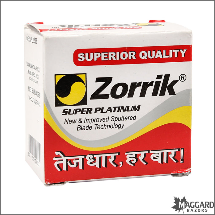 Zorrik Super Platinum Double Edge Safety Razor Blades, 50 blades